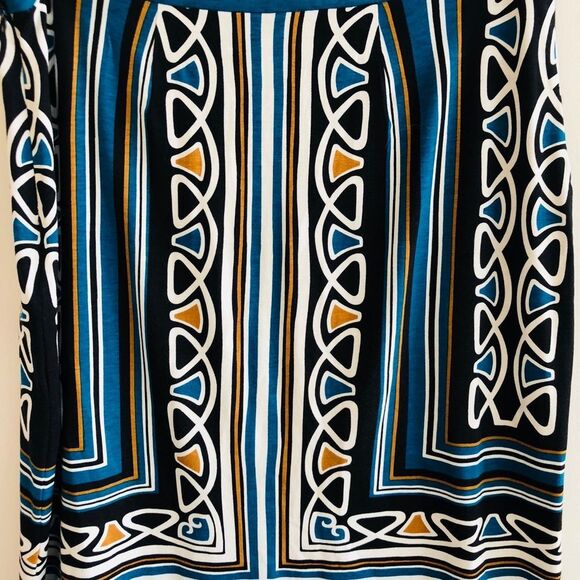 Ann Taylor Loft Black White Green Print Skirt Size 4 - Picture 5 of 8